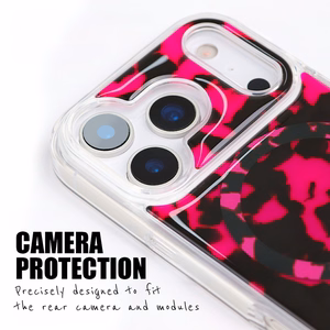 Crong Deluxe MAG Cover MagSafe ümbris seadmele iPhone 17 Pro, roosa kilpkonnamustriga