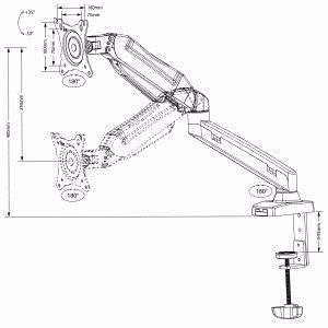 Maclean MC-860 monitor mount / stand 68.6 cm (27") must Desk