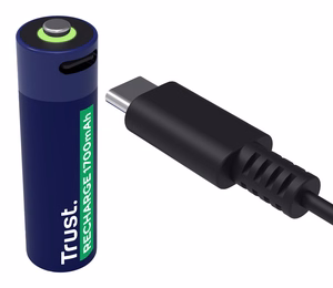 Trust laetavad Li-Ion AA 1.5V patareid, 1700mAh, USB-C, 4 tk