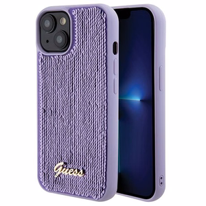 Guess Sequin Script Metal ümbris jaoks iPhone 15 - lilla