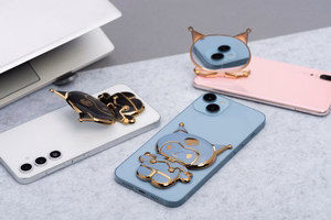 Phone stand DOLL - stick-on - czarny