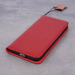 Чехол Genuine Leather Smart Pro для iPhone 17 6,3" бордовый
