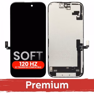 LCD ekraan ühildub iPhone 16 must (SOFT OLED / Stable 120Hz / Premium) enesediagnostika