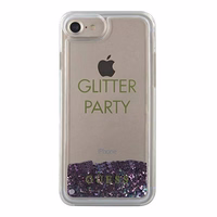 Guess GUHCP7GLUQPU iPhone 6/7/8 /SE 2020 / SE 2022 lilla/lilla kõva ümbris Liquid Glitter Party