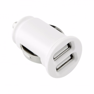 TOTI двойной USB автомобильный зарядное устройство с micro USB кабелем 1 м 2.1 A, белый