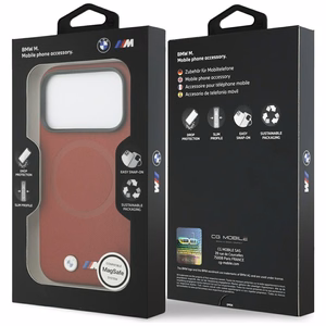 BMW ümbris jaoks IPHONE 17 Pro compatible with MagSafe BMHMP17L25PFWSMR (PU FW Metal Logo) punane