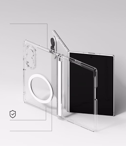Ringke Fusion Flap Magnetic ümbris seadmele Samsung Galaxy Z Fold 8, MagSafe-ühilduv – läbipaistev