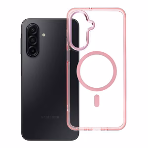 Чехол Samsung A17 Frame Clear Hybrid Mag Cover совместимый с MagSafe пудрово-розовый