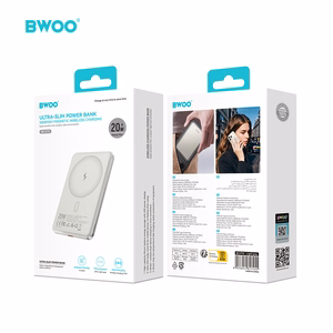 BWOO Ultra Slim Power Bank 20W 5000mAh with magnetic charging P79 light grey