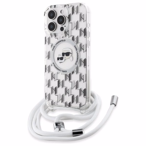 Karl Lagerfeld IML Crossbody Monogram Karl & Choupette Head MagSafe Ümbris jaoks iPhone 16 Pro Max - Clear