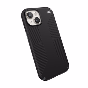 Speck Presidio2 Grip MagSafe ümbris seadmele iPhone 17e / 16e / 15 / 14 / 13, must kiltkivihallide detailidega