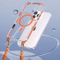 Tel Protect Strap Clear Ümbris jaoks Iphone 16 oranž