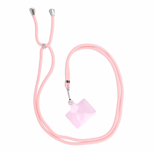 SWING (6mm) Phone lanyard, Phone pendant with adjustable length / cord length 165cm (max 82.5cm in the loop) / on the shoulder or neck - lite roosa