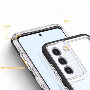 Clear 3in1 Case for Samsung Galaxy S21 + 5G (S21 Plus 5G) Frame Gel Cover Black