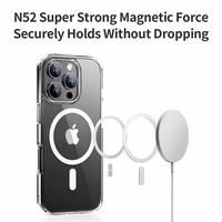 Rock Crystal Series Magnetic Ümbris jaoks Iphone 16 Plus läbipaistev