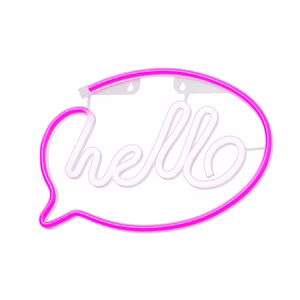 Neon LED Light HELLO roosa valge Bat + USB FLNE15 Forever Light