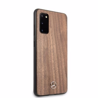 Mercedes Wood Line pähklipuust ümbris Samsung Galaxy S20 jaoks - pruun