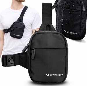 Wozinsky WMS-W1 veekindel unisex mini õlakott telefonile kahe lahtriga - must
