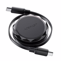 Acefast C13-03 USB-C - USB-C 60W Kaabel Retractable - must