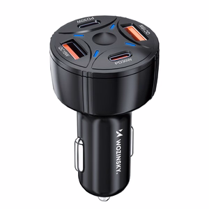 Wozinsky WLS-04 60W autolaadija, 2xUSB-C ja 2xUSB-A, must