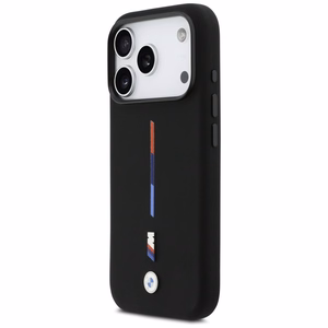 BMW M Silicon Tricolor Line MagSafe чехол iPhone 17 Pro - черный