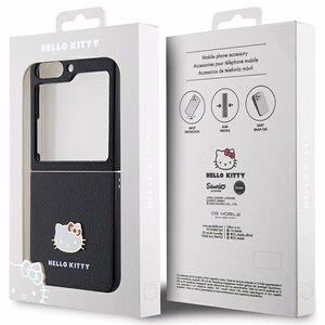 Hello Kitty Metal Logo Kitty Head case for Samsung Galaxy Z Flip 5 - black