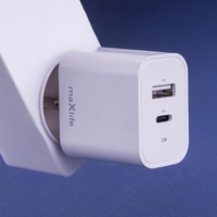Maxlife MXTC-06-25AC PD QC laadija 1x USB-C 1x USB 25W valge