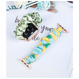Тканевый ремешок Apple Watch 42/44/45mm эластичный браслет - синий