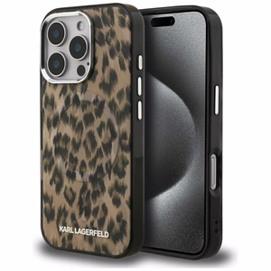Karl Lagerfeld IML Leopard Pattern MagSafe Ümbris jaoks iPhone 16 Pro Max - Brown