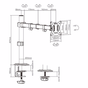 Ühe monitori 17"-32" lauakinnitus
