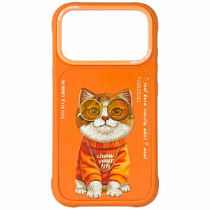 Nimmy Glasses Cool Cat Ümbris jaoks iPhone 17 Pro - oranž