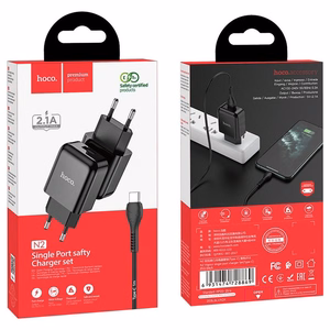 Phone Laadija Hoco USB A 2A 10W + Kaabel USB A to USB C N2 must