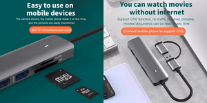 Adapter USB 3.0 – 3x USB 3.0, SD, TF
