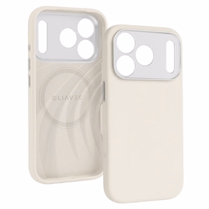 Liavec Silk Shield чехол с металлической рамкой камеры для Iphone 17 Pro Max бежевый