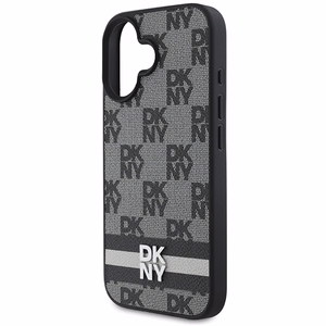 DKNY Checkered Pattern & Printed Stripes iPhone 16 Ümbris - Must