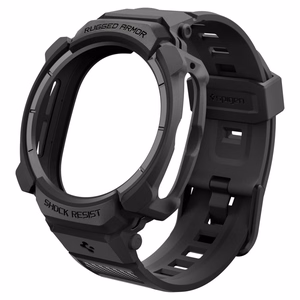 Spigen Rugged Armor Pro ümbrise ja rihma komplekt Samsung Galaxy Watch Ultra 2 (2026) 47 mm kellale – mattmust