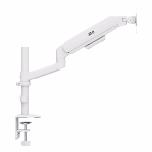 Ergo Office ER-691 W – gas-spring monitor arm for 17–32-inch screens, 1–10 kg, VESA up to 100×100, matte white