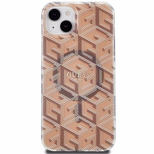 GUESS ümbris jaoks IPHONE 15 compatible with MagSafe GUHMP15SHGCUSTGW (IML GCUBE) brown