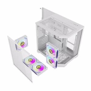 Darflash FT350 arvuti korpus + 5 aRGB ventilaatorit (valge)
