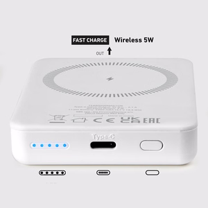 Powerbank SBS TEBB5000MAG1CW 5000 mAh USB-C, MagSafe ühilduv - valge