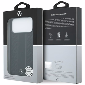 Mercedes Leather Laurel Leaves Stripes MagSafe Ümbris jaoks iPhone 17 Pro Max - Must