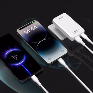 Dudao A65Q 65W GaN Travel Wall Laadija USB-A / USB-C PD Ultra-Thin EU / US - valge