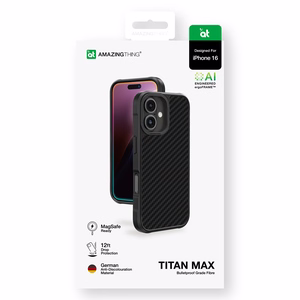 AmazingThing Titan Max Ümbris with 1500D Aramid Fibers jaoks iPhone 16 - Must