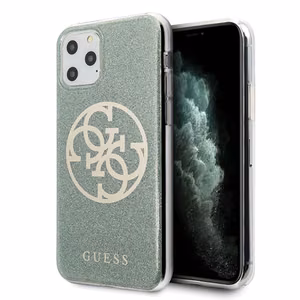 Guess GUHCN65PCUGLKA iPhone 11 Pro Max khaki värvi kõva ümbris 4G Circle Glitter