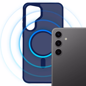 Чехол 3mk Smoke MagCase для Samsung Galaxy S24 — синий полупрозрачный