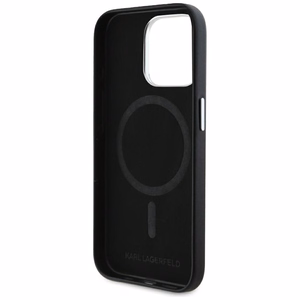 Karl Lagerfeld FW Metal Plate MagSafe iPhone 15 Pro Ümbris - Must