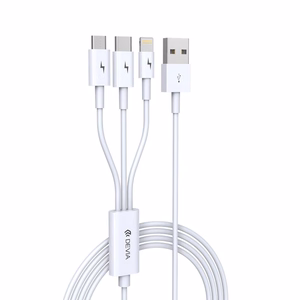 Devia кабель 3in1 Smart EC141 USB - Lightning + USB-C + MicroUSB 1,2 m 2A белый