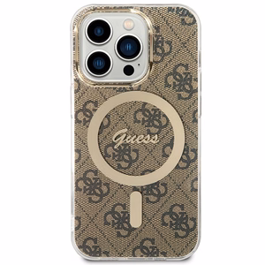 Guess IML 4G MagSafe ümbris jaoks iPhone 15 Pro - brown