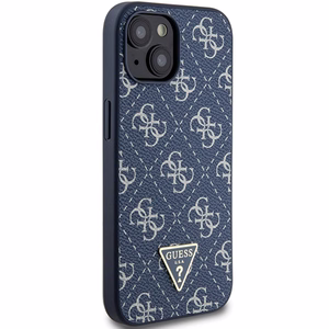 Guess 4G Triangle Metal Logo ümbris jaoks iPhone 15 Plus / 14 Plus - sinine