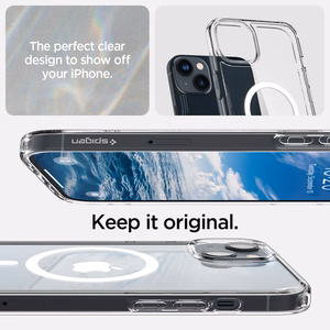 Spigen Ultra Hybrid Mag ümbris MagSafe'iga iPhone 14-le - läbipaistev/valge
